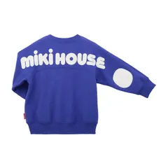 新品 [ミキハウス] WEB限定 バックロゴトレーナー スウェット 長袖 ロゴ 無地 男の子 女の子 ベビー キッズ 子供服 通園 通学 10-5624-141 120cm 青
