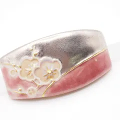 S215 ヴィンテージ 帯留め 陶器 梅柄 デザイン 和装小物