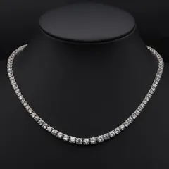 S260 ダイヤモンド風 925刻印 テニス ネックレス デザイン シルバー