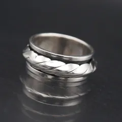 S099 ヴィンテージ 925刻印 スピンリング 回転 デザイン シルバー 指輪 15号