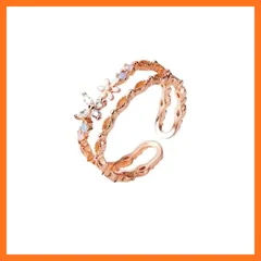 【新品】 [SUNYOBAO] 指輪 レディース CZダイヤモンド シルバー925 純銀製 人気 リング レディース フリーサイズ 結婚指輪 婚約指輪 ジュエリー 友達 恋人へ プレゼント 1