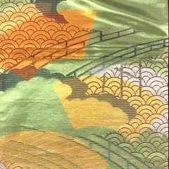 京袋帯 正絹 付下げ・無地などに フォーマルにも[あE364]