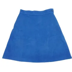 美品 To b. by agnes b トゥービーバイアニエスベー フェイクスエード フレア スカート 台形シルエット 36 青 ブルー レディース 古着 中古 USED