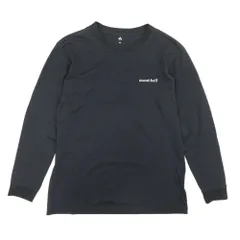 mont-bell モンベル WIC. 長袖 Tシャツ ロングスリーブ ワンポイントロゴ カットソー プルオーバー クルーネック XS 黒 メンズ 古着 中古 USED