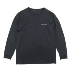 mont-bell モンベル WIC. 長袖 Tシャツ ロングスリーブ ワンポイントロゴ カットソー プルオーバー クルーネック XS 黒 ブラック メンズ 古着 中古 USED
