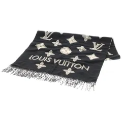 LOUIS VUITTON (ルイヴィトン) LV エセンシャルモノグラム 総柄ロゴ ストール ブラックのサムネイル