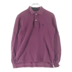 RALPH LAUREN (ラルフローレン) ワンポイントロゴ刺繍 長袖ポロシャツ パープル M