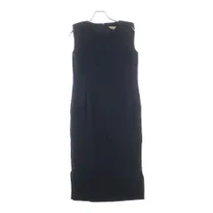 Pierre Cardin (ピエールカルダン) ウール ノーカラー ノースリーブ タイト ロング ワンピース ドレス ブラック レディース 7のサムネイル
