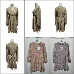 花柄 フラワー パータン 長袖 ONE PIECE 新品 3色 まとめ