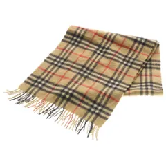 BURBERRY (バーバリー) カシミヤ ノヴァチェック フリンジマフラー ストール ブラウンのサムネイル