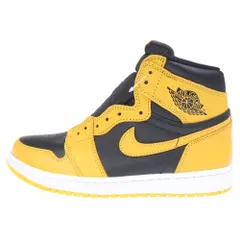 NIKE (ナイキ) AIR JORDAN1 RETRO HIGH OG POLLEN エアジョーダン 1 レトロ パラン ハイカットスニーカー ブラック/イエロー U9/27cm 555088-701