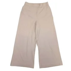 美品 18aw Theory luxe セオリーリュクス ウール スラックス ワイドパンツ ウエストゴム イージーウエスト 36 ベージュ レディース 古着 中古 USED