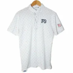 フィラ FILA GOLF ポロシャツ ドット柄 半袖シャツ ゴルフウェア アップリケ ロゴ刺繡 M 白 ホワイト /X