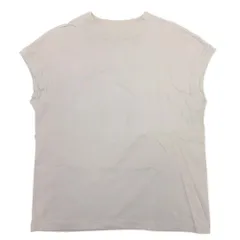 美品 無印良品 良品計画 ノースリーブ トップス カットソー クルーネック コットン M ベージュ レディース 古着 中古 USED