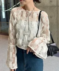 Kastane カスタネ カーディガン/ボレロ F アイボリー チュール 無地 レース ショート丈 長袖