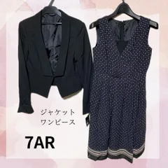 7号 7AR  ジャケット  水玉　可愛い　ワンピース 黒 Ja-1335