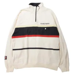 PEARLY GATES パーリーゲイツ ハーフジップ プルオーバー ゴルフウェア スウェット トレーナー ボーダー 3 オフ白 オフホワイト  メンズ 古着 中古 USED