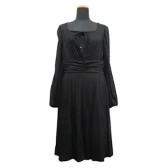 美品 TO BE CHIC トゥービーシック フレア ワンピース ドレス カットソー 長袖 サイズ40 黒 ブラック レディース 古着 中古 USED