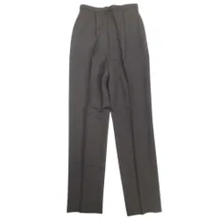 美品 Leilian レリアン センタープレス パンツ スラックス ボトムス ウール タック ゴムウエスト 7 茶 ブラウン レディース 古着 中古 USED