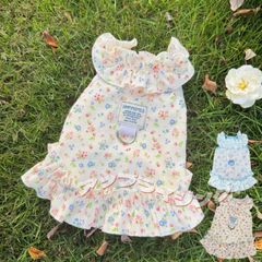 犬の服 犬服 春夏新作 超可愛い小型犬服 タンクトップDカン 花柄キャミワンピース薄手 プリンセス風 犬猫服 かわいい 春シャツ 春トップス ワンちゃん 犬用品 犬洋服 猫洋服