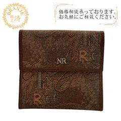 NINA RICCI ニナリッチ Wホック 総柄 キャンバス 二つ折り財布 ブラウンのサムネイル