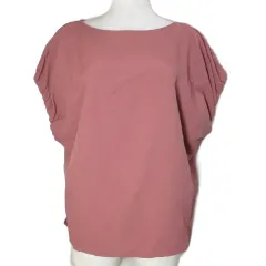 オペークドットクリップ OPAQUE.CLIP ナイロングログラン ギャザースリーブブラウス プルオーバー 半袖 38 M相当 ピンク系 /X