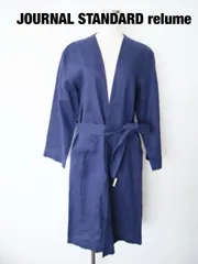 JOURNAL STANDARD relume　ジャーナルスタンダードレリューム　リネンジャケット　F（フリー）　ネイビー　麻100%　ロング　大人　お出掛け　送料込み　6465914