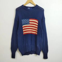 U.S. POLO ASSN 星条旗 セーター ニット レッド サイズL - メルカリ