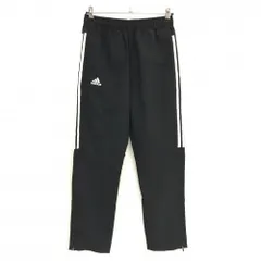 【超美品】アディダス パンツ 黒×白 サイド3ライン ウエストゴム 裾ジップ メンズ M ゴルフウェア adidas