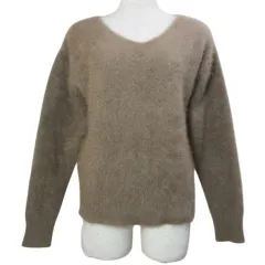 グリーンレーベルリラクシング ユナイテッドアローズ green label relaxing 美品 ヘアリー ラグラン Vネック ニット セーター 3613-119-1636 長袖 プルオーバー 厚手 ウール 茶 ブラウン /X