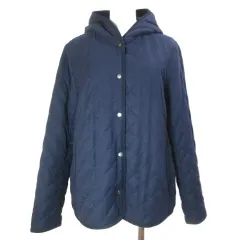 ユニクロ UNIQLO 18AW ボアフリースパーカ 中綿 キルティングジャケット 211-409106 パイピング L 紺 ネイビー /X