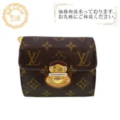 LOUIS VUITTON ルイヴィトン M60211 コンパクト  ポルトフォイユ ジョイ モノグラム レザー 三つ折り財布 ブラウン