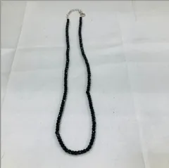A【STERLING刻印あり】ブラックスピネル 天然石 シルバー ネックレス アクセサリー 小物