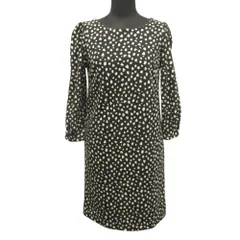 NATURAL BEAUTY BASIC ナチュラルビューティーベーシック ワンピース ドレス カットソー ハート 七分丈S 黒 ブラック レディース 古着 中古 USED