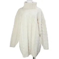 エスカーダ ESCADA マルガレイタ レイ MARGARETHA LEY ヴィンテージ ケーブルニット オーバーサイズ セーター ウールカシミヤ 長袖 タートルネック プルオーバー 厚手 38 日本サイズL相当 アイボリー /X