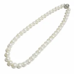 貝パール ネックレス 7.5mm ホワイト系 シルバーカラー /X