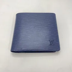 【中古】LOUIS VUITTON エピ ポルトビエ カルトクレディモネ M6354G 二つ折り財布 箱あり ブルー ルイヴィトン[91]