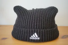 ADIDAS　アディダス　黒色帽子　編み込みニット帽　サイズ５７cm〜６０cm　キャップ　帽子　[[AP]]