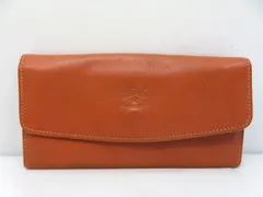 s24g-1141k【中古】ILBISONTE イルビゾンテ 長財布 ラウンドフラップ ロングウォレット レザー ブラウン
