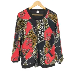 ユーズドフルギ USED古着 COCOMA 総柄パッチワークジップブルゾン レディース  L