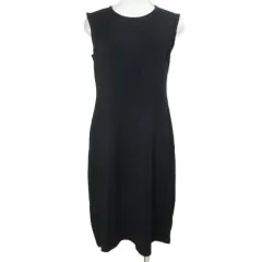 セオリー Theory 18SS RUBRIC TUCK BACK DRESS カットソーワンピース ひざ丈 ノースリーブ コットンレーヨン S 黒 ブラック /X