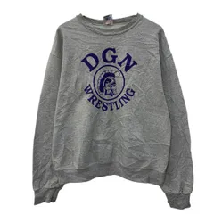 メキシコ製 Champion プリントスウェット トレーナー M グレー チャンピオン プルオーバー ビックプリント スウェット 春秋物 a803-6169