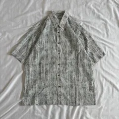 vintage 総柄シャツ 半袖 ホワイト ゆったりサイズ ビッグシルエット 爽やか シティボーイ ノームコア ストリート