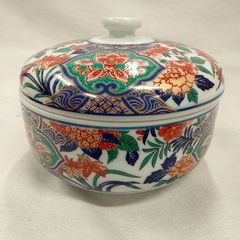 九谷焼 祥山 花詰 金彩 蓋付き菓子器 食籠 飾り鉢 茶道具 - メルカリ