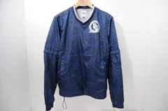 中古 メンズ フィラゴルフ FILA GOLF スニードジャック M 紺  ネイビー 長袖Vネックプルオーバー 2WAY 銀色裏地 総柄