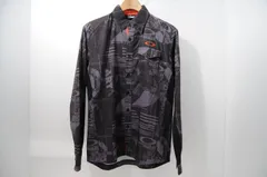 中古 メンズ オークリー OAKLEY 長袖シャツ M グレー ボタンダウン 総柄