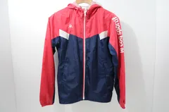 中古 レディース ルコックスポルティフ le coq sportif ブルゾン S 赤×紺 フルジップ ウィンド 薄手 メッシュ裏地