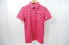 未使用品 メンズ プーマ PUMA 半袖ポロシャツ M ピンク×黒 ドット柄