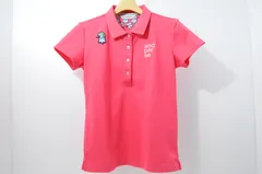 中古 レディース アンパスィ and per se 半袖ポロシャツ M ピンク シンプル