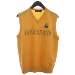ルコックスポルティフ le coq sportif Vネック ベスト ニット ロゴ ゴルフウェア 黄色 イエロー系 M ■ECT